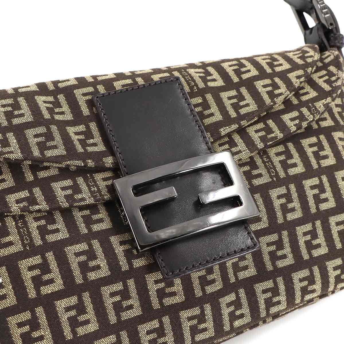 Zucchino Mamma Baguette Shoulder Bag Canvas Brown Beige 8BR003