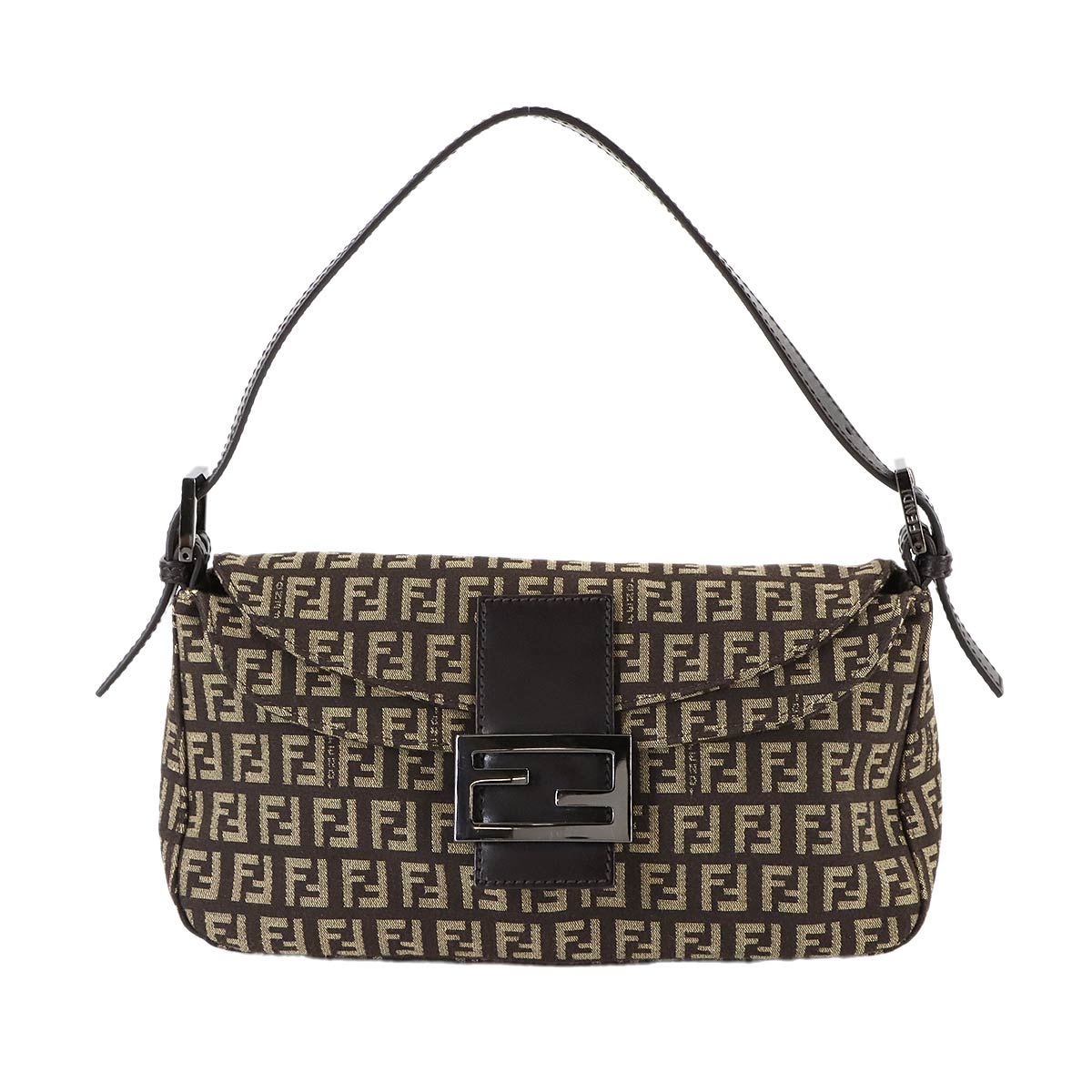 Zucchino Mamma Baguette Shoulder Bag Canvas Brown Beige 8BR003