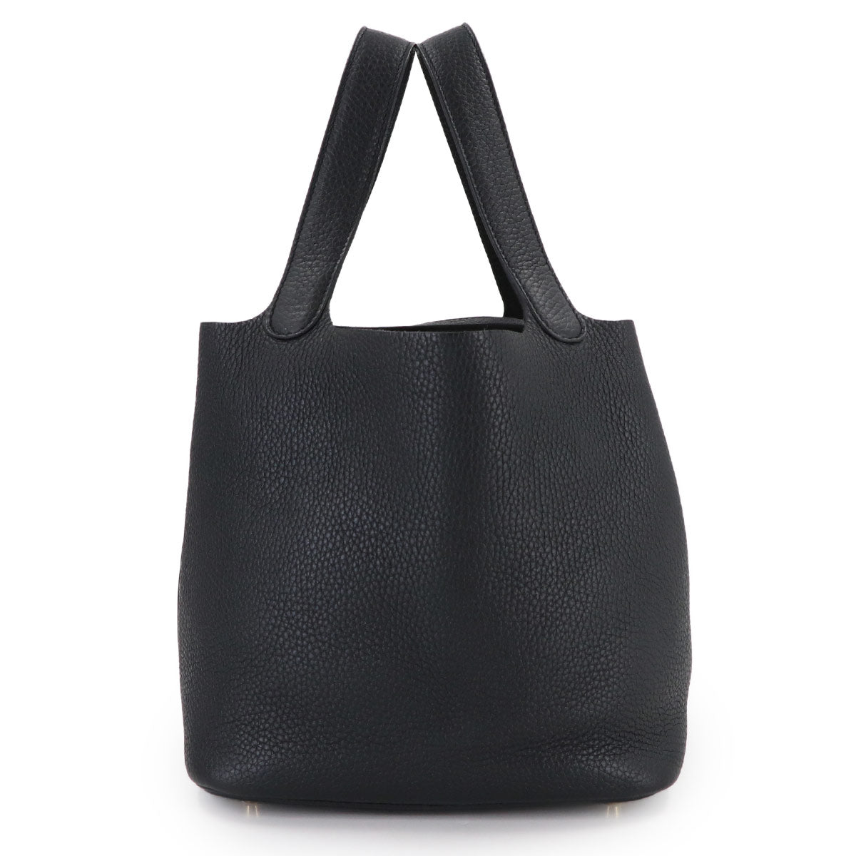 Picotin Lock MM Hand Bag Taurillon Clemence Black Purse