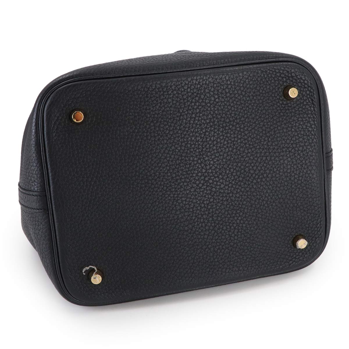 Picotin Lock MM Hand Bag Taurillon Clemence Black Purse