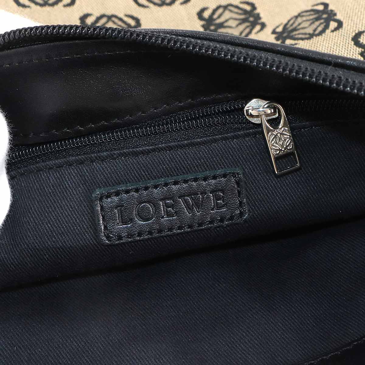 Anagram Shouder Bag Canvas Leather Brown Black Purse