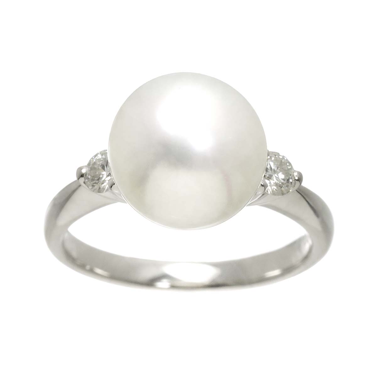 South Sea pearl 12.3mm Diamond 0.36ct Ring Pt Platinum 9.5-9.75(US)
