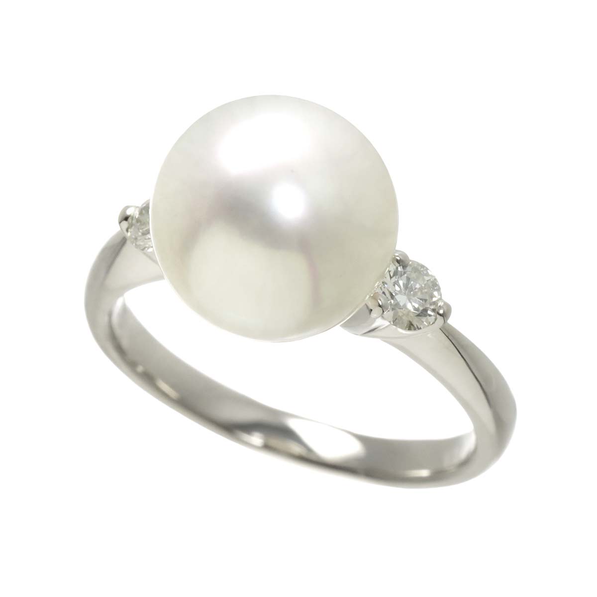 South Sea pearl 12.3mm Diamond 0.36ct Ring Pt Platinum 9.5-9.75(US)