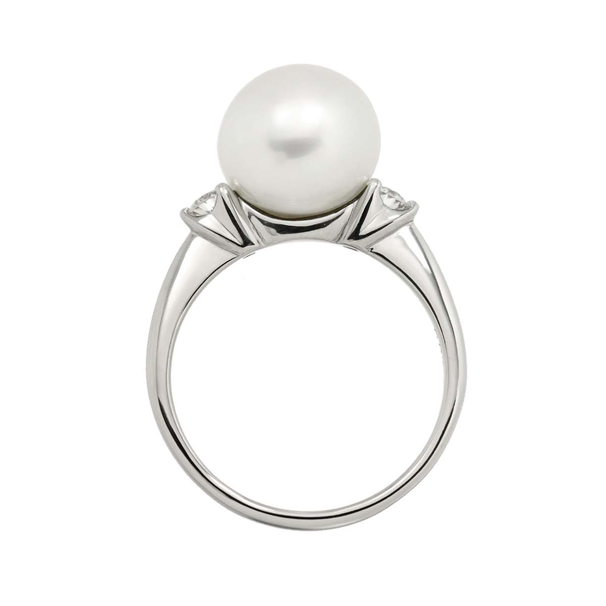 South Sea pearl 12.3mm Diamond 0.36ct Ring Pt Platinum 9.5-9.75(US)