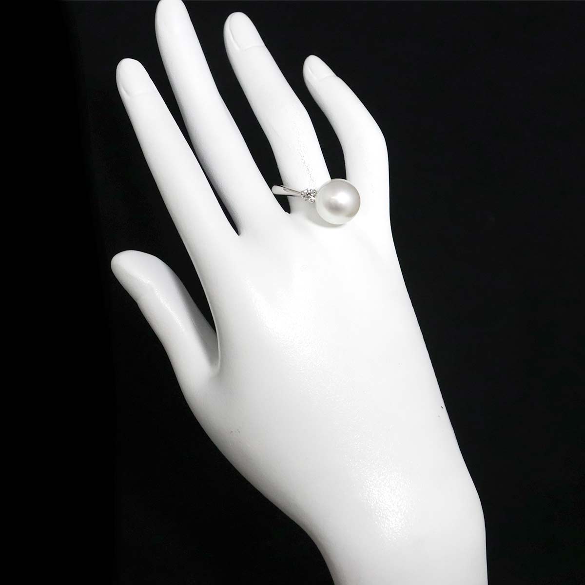 South Sea pearl 12.3mm Diamond 0.36ct Ring Pt Platinum 9.5-9.75(US)