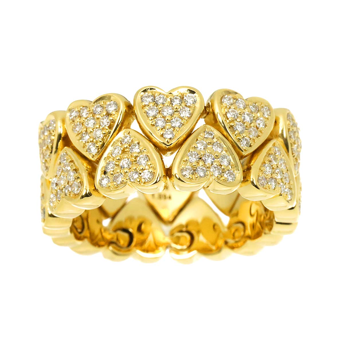 Diamond 1.094ct Ring 18K YG Yellow Gold 750 Size7.5-7.75(US)