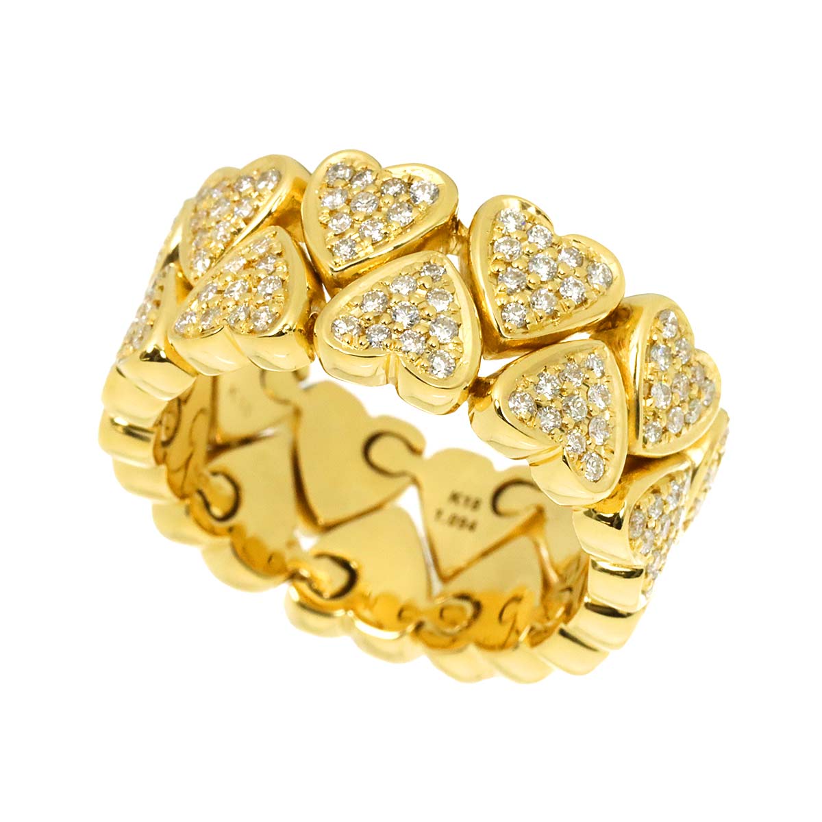 Diamond 1.094ct Ring 18K YG Yellow Gold 750 Size7.5-7.75(US)