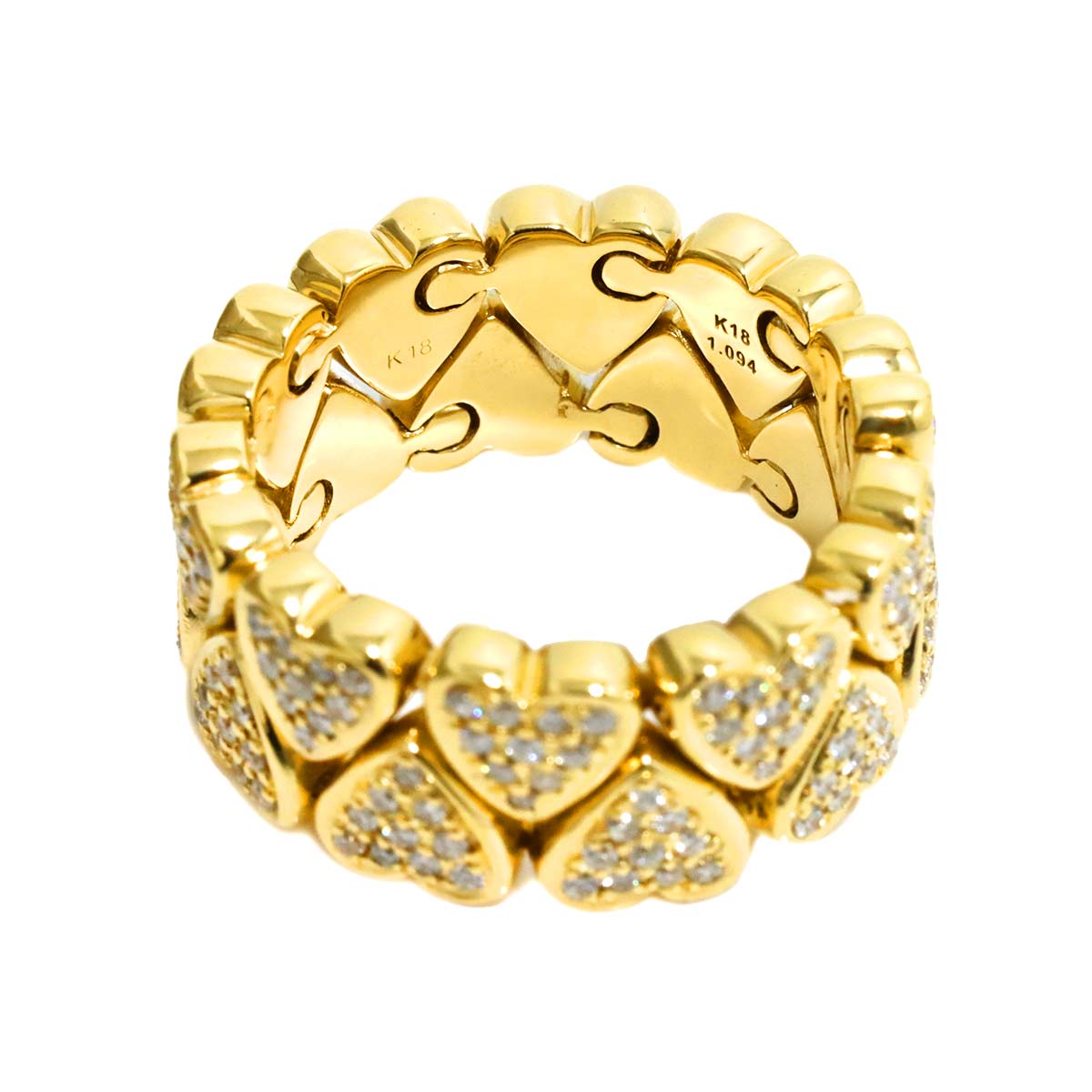 Diamond 1.094ct Ring 18K YG Yellow Gold 750 Size7.5-7.75(US)