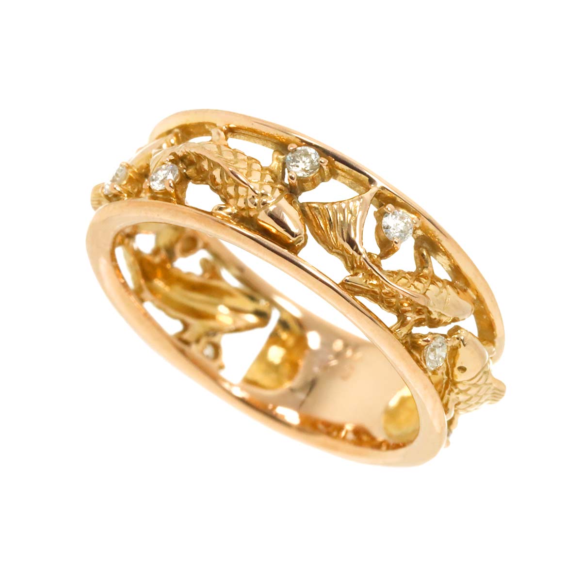 Diamond 0.14ct Ring 18K PG Pink Gold 750 Size5.5-5.75(US)