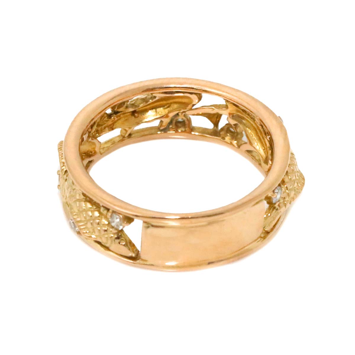 Diamond 0.14ct Ring 18K PG Pink Gold 750 Size5.5-5.75(US)