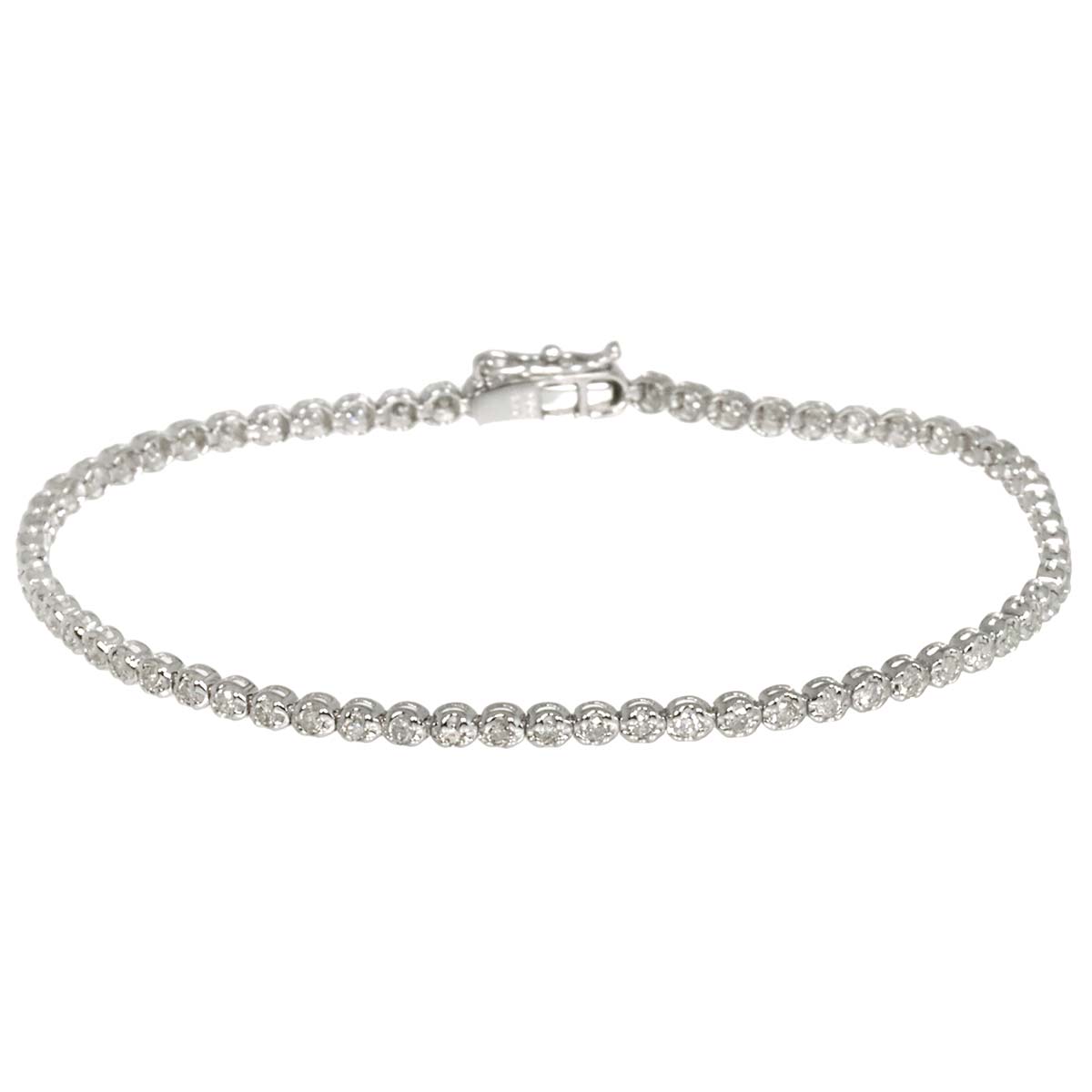 Diamond 1.00ct Bracelet 18K K18 WG White Gold 750