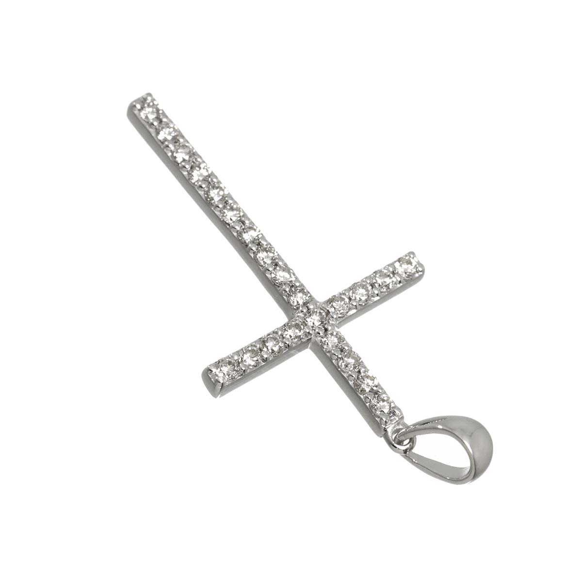 Diamond 0.34ct Pendant Top 18K K18 WG White Gold 750