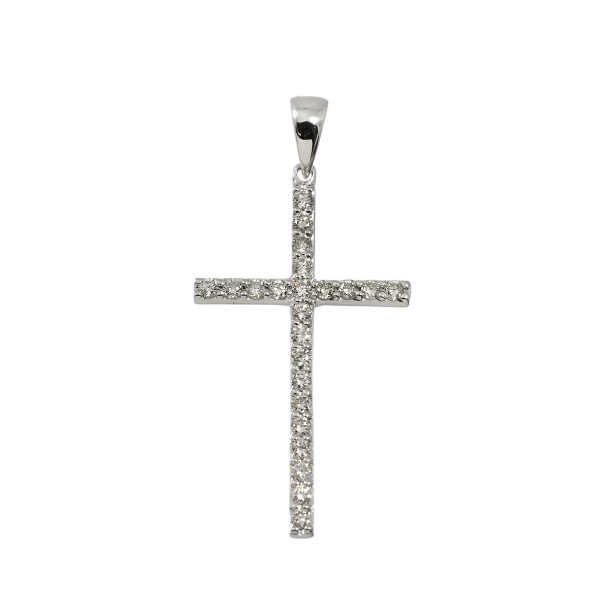Diamond 0.34ct Pendant Top 18K K18 WG White Gold 750