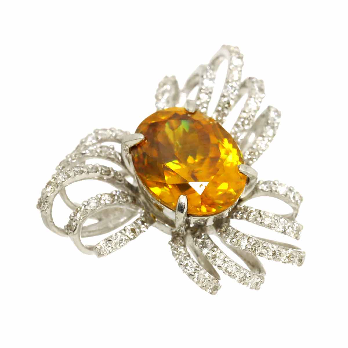Sphene 4.66ct Diamond 0.76ct Pendant Top Pt Platinum