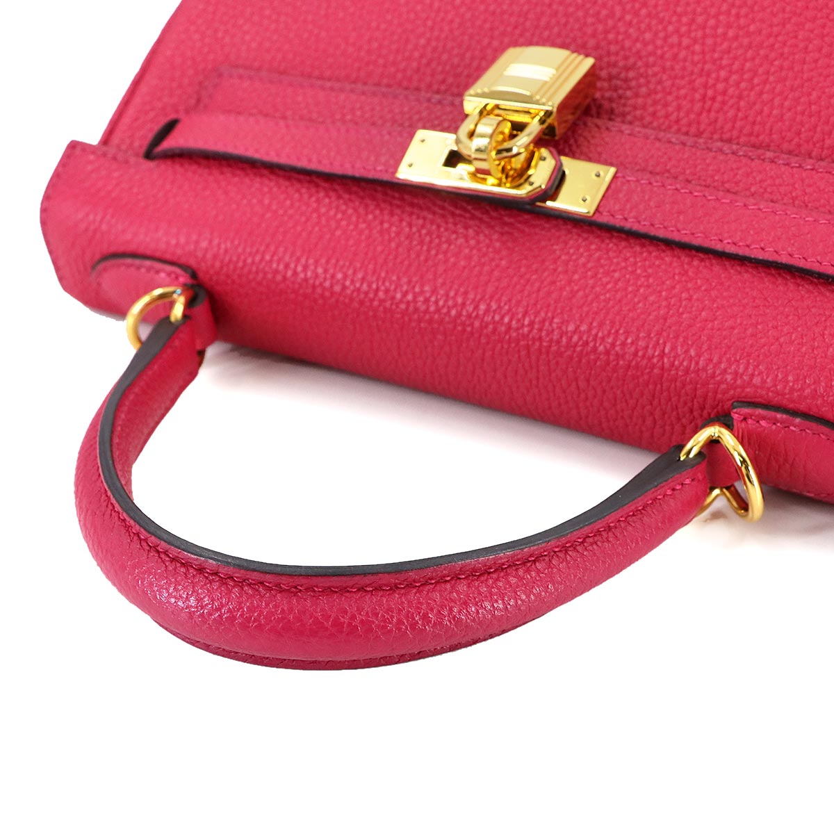 Kelly 25 2way Hand Shoulder Bag Togo Framboise Purse Pink