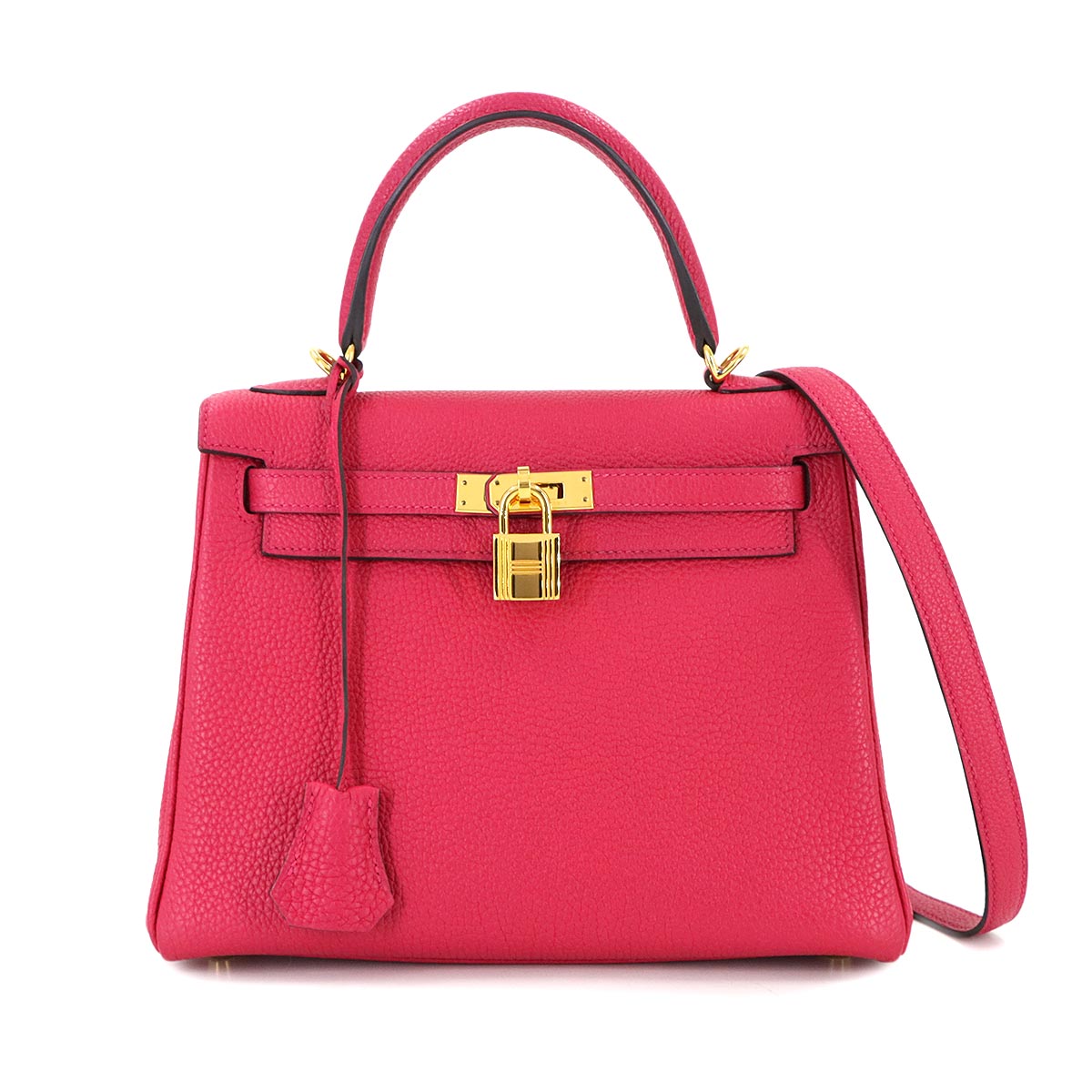 Kelly 25 2way Hand Shoulder Bag Togo Framboise Purse Pink