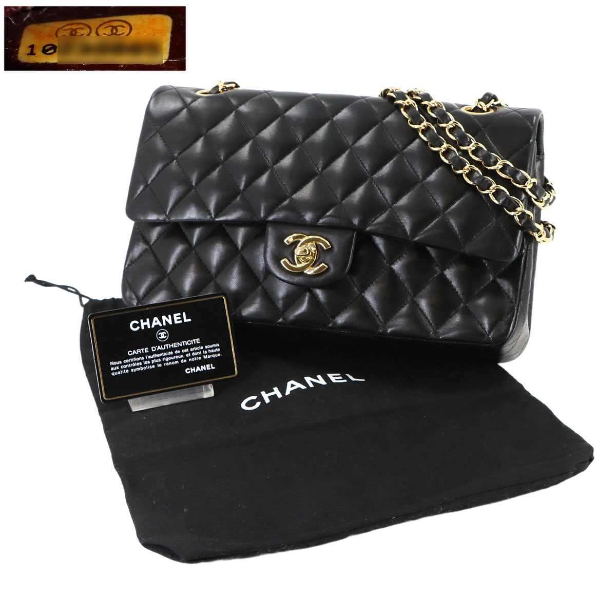 Matelasse 25 Chain Shoulder Bag Leather Black A01112 11.12