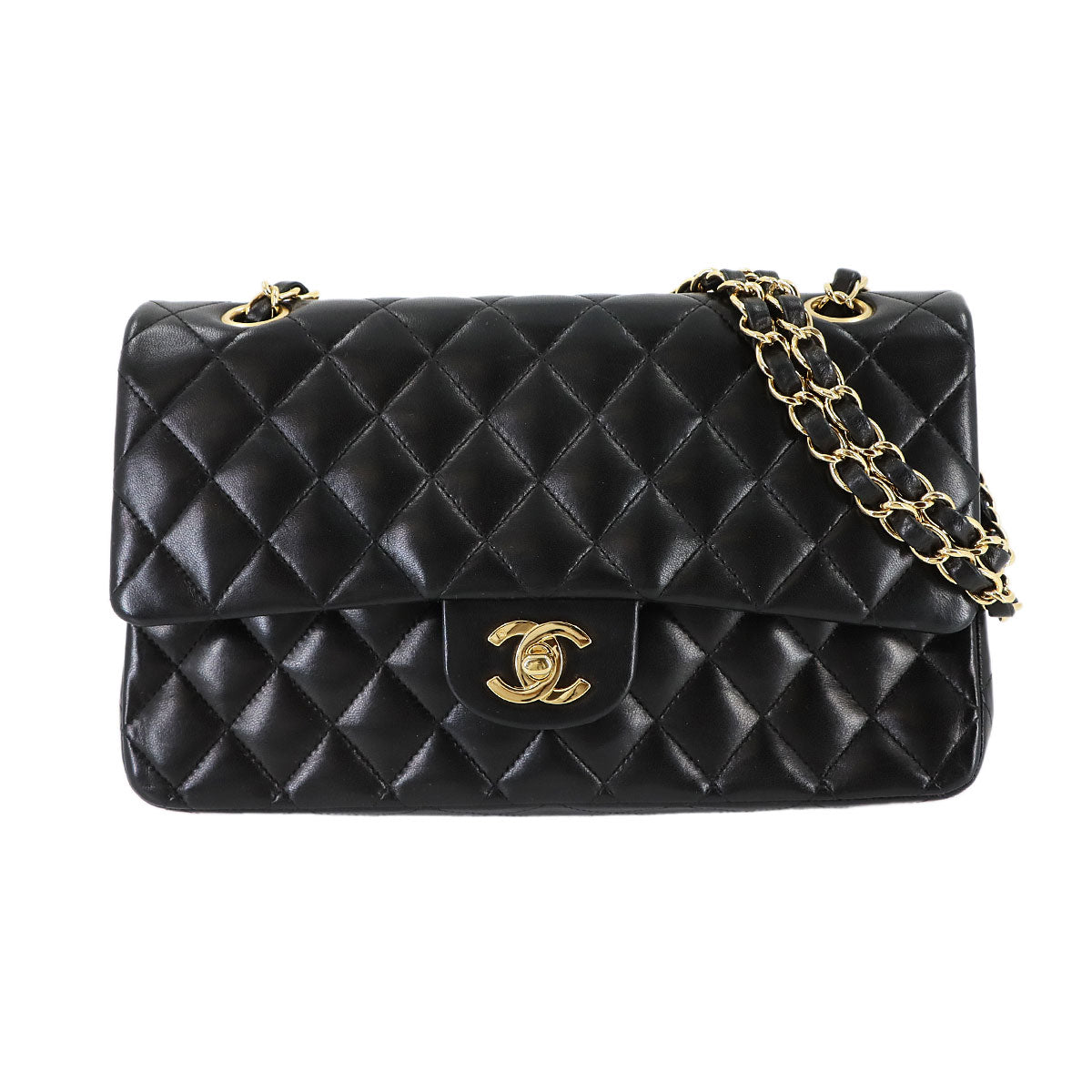 Matelasse 25 Chain Shoulder Bag Leather Black A01112 11.12