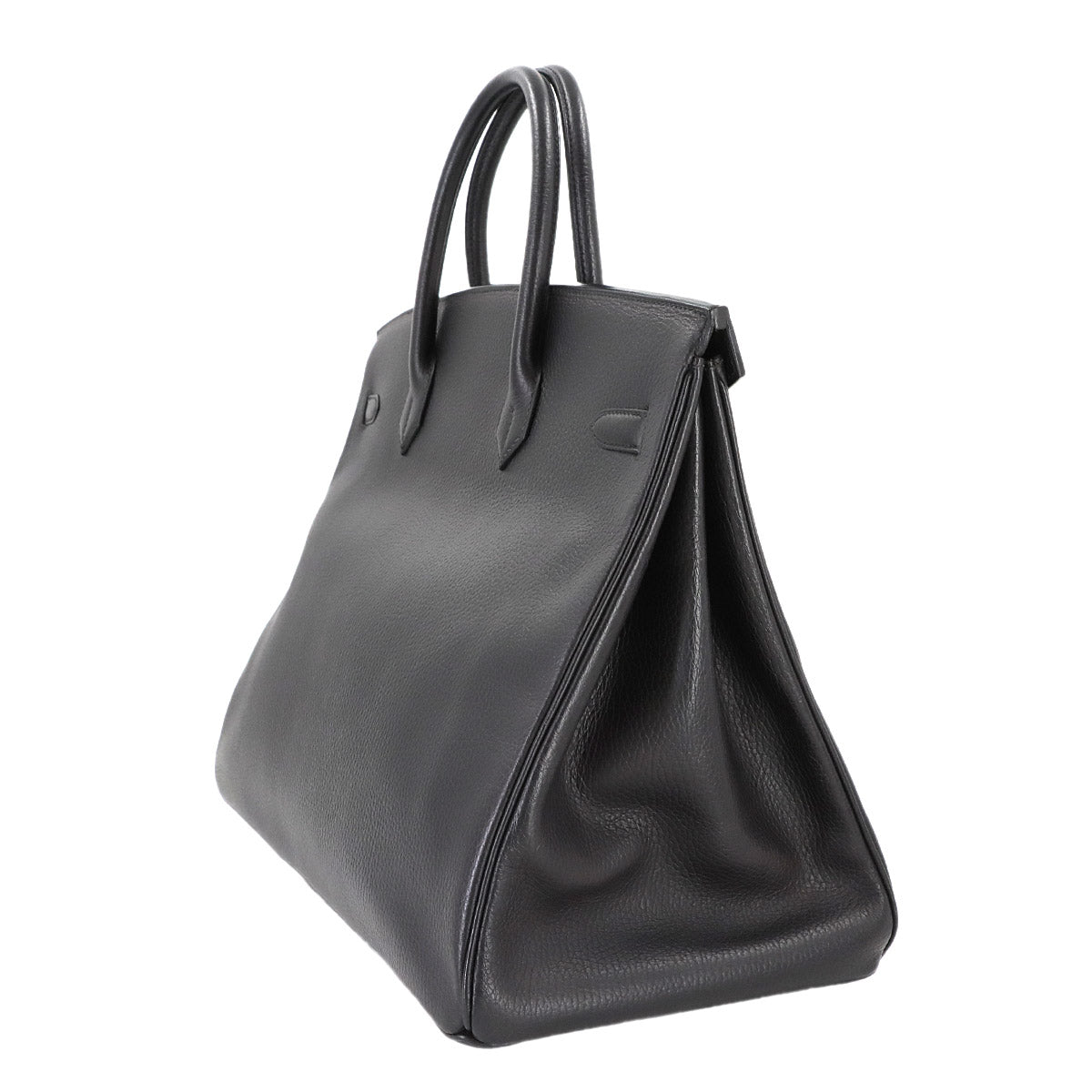 Birkin 40 Ardennes Leather Black Hand Bag Vintage Purse