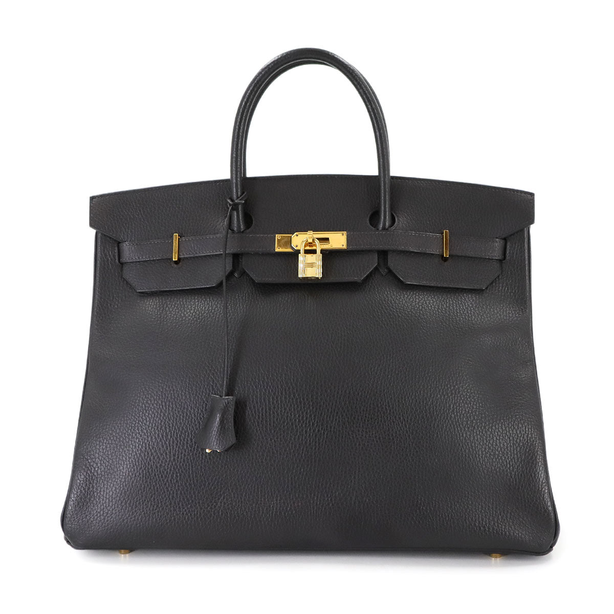 Birkin 40 Ardennes Leather Black Hand Bag Vintage Purse