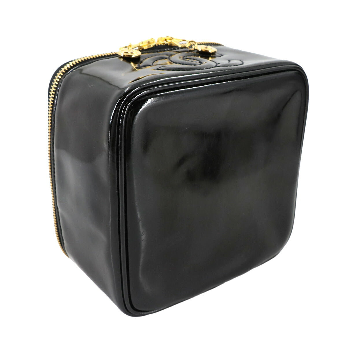 CC Vanity Hand Bag Enamel Black A07058 Purse