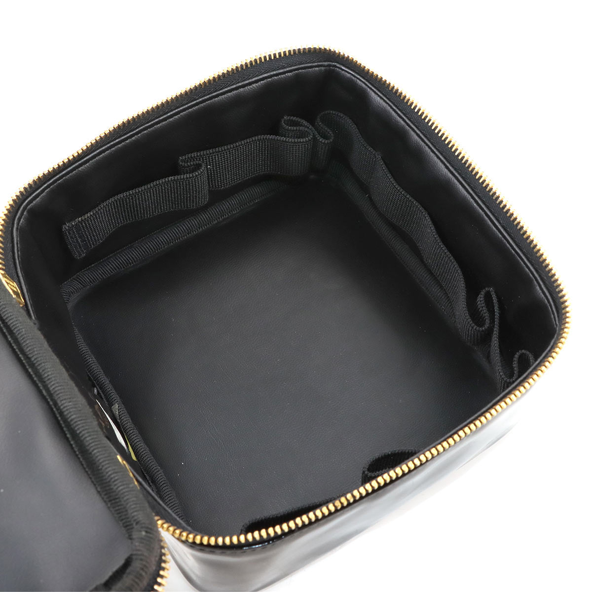 CC Vanity Hand Bag Enamel Black A07058 Purse