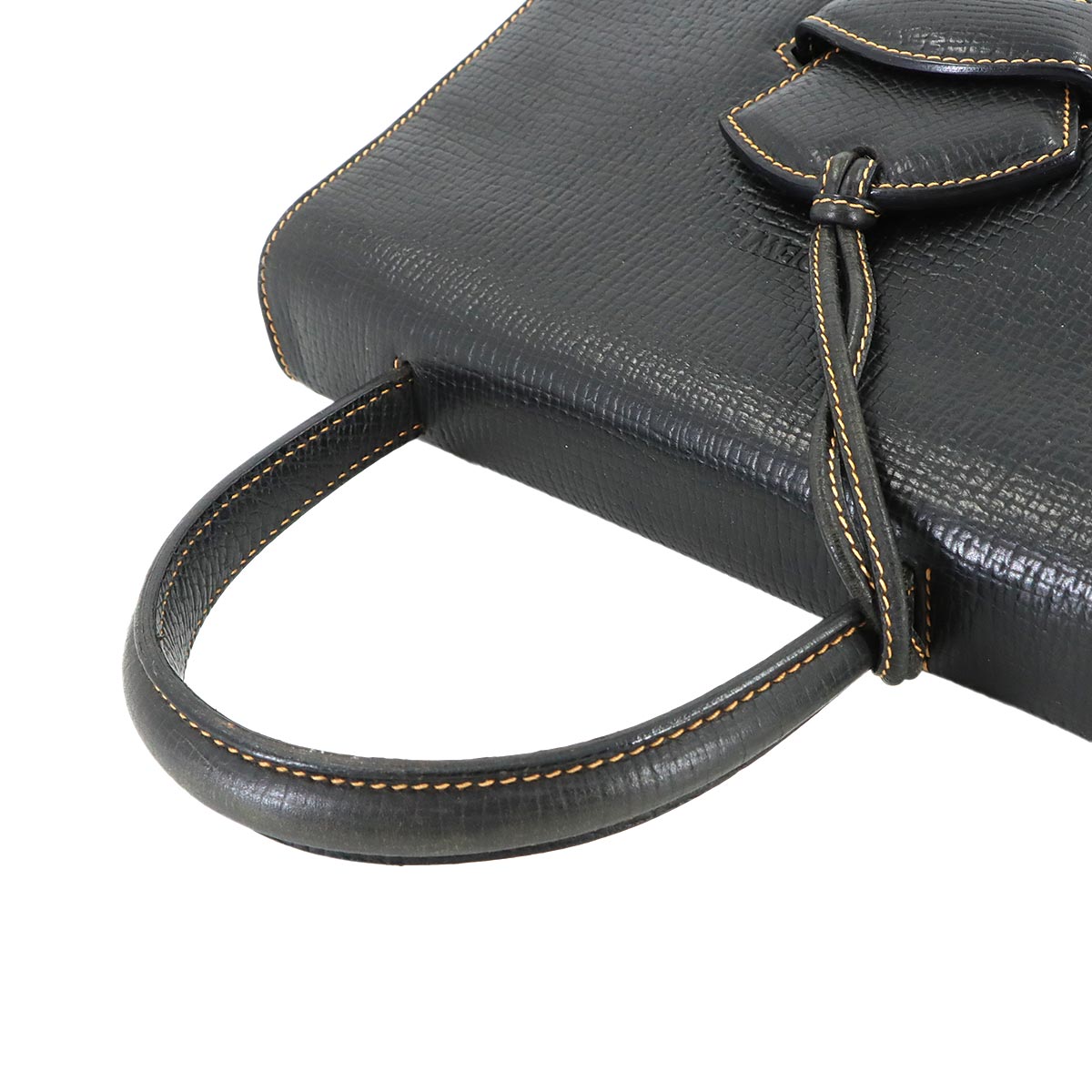 Barcelona Hand Shoulder Bag Leather Black Purse