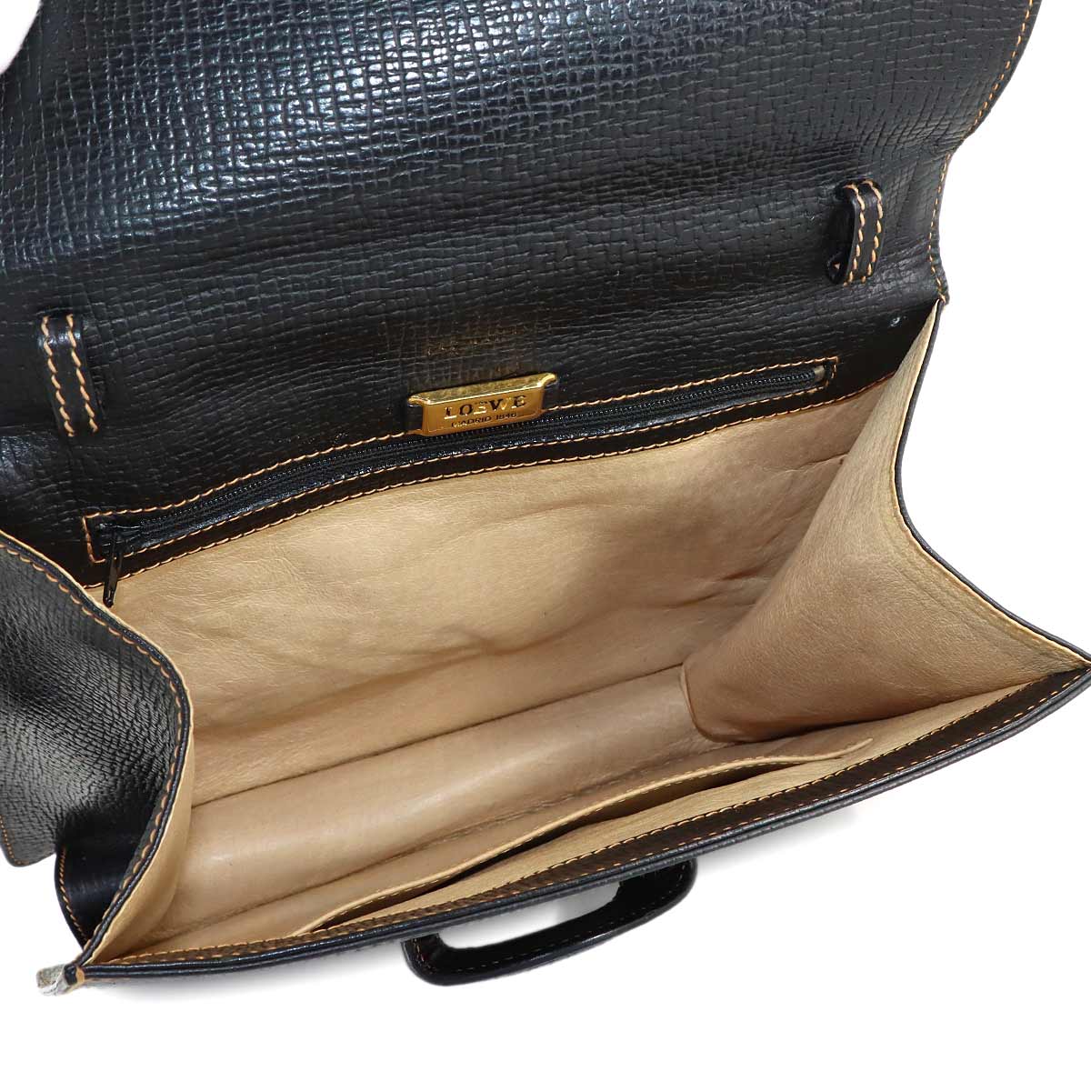 Barcelona Hand Shoulder Bag Leather Black Purse