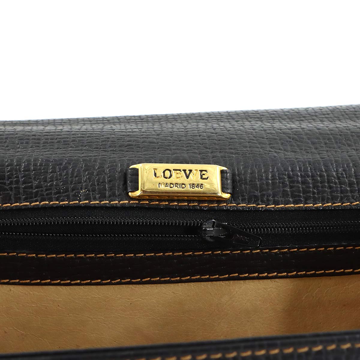 Barcelona Hand Shoulder Bag Leather Black Purse