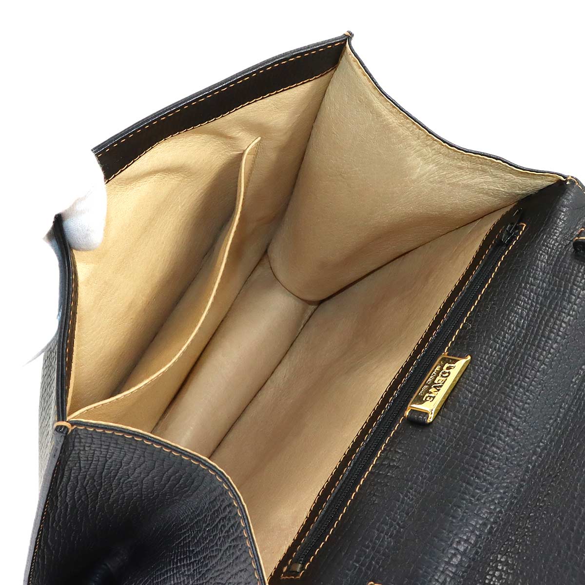 Barcelona Hand Shoulder Bag Leather Black Purse