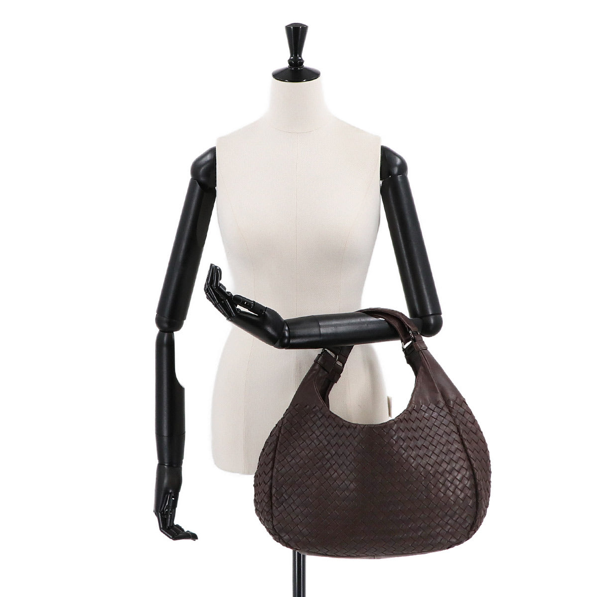 Intrecciato Campana Shoulder Bag Leather Brown 125787