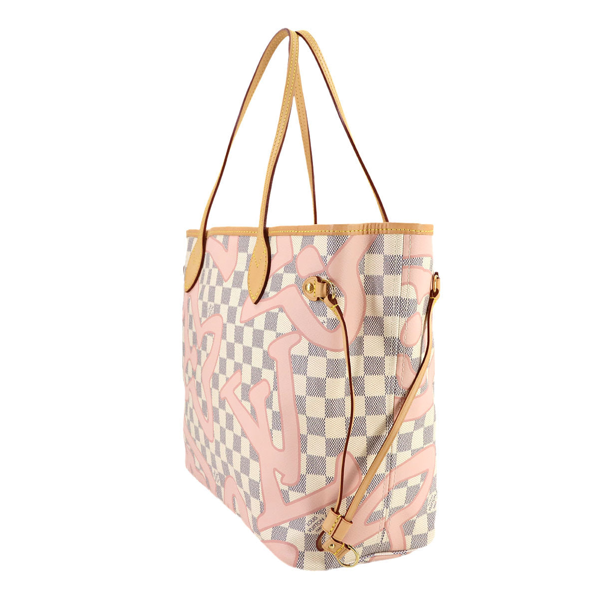 Damier Azur Tahiti Neverfull MM Tote Bag White N41050