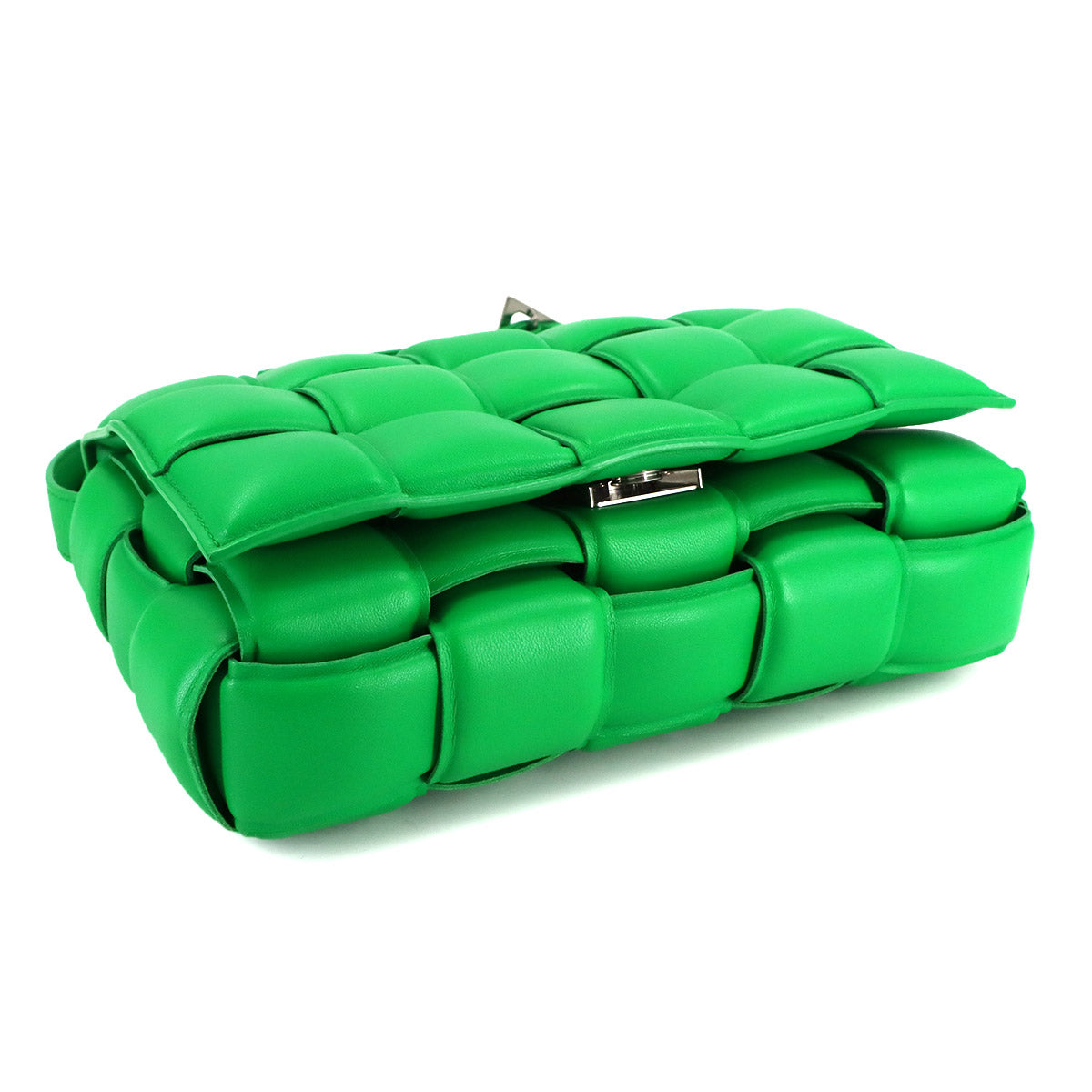 Intrecciato Padded Cassette Shoulder Bag Green