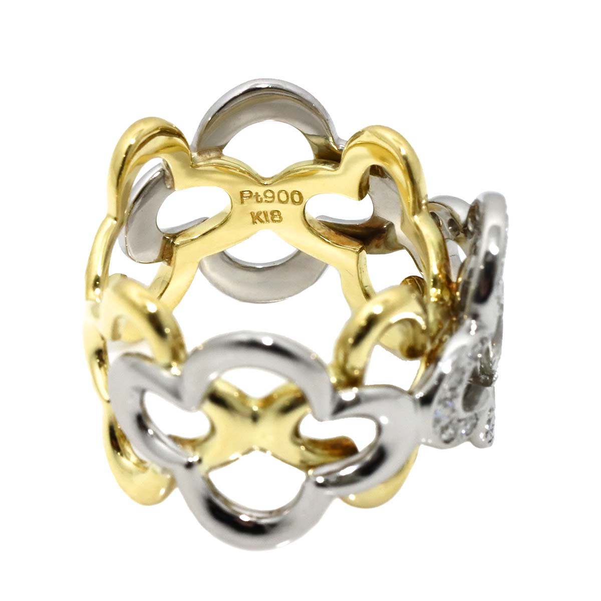 Diamond 0.463ct/0.22ct Ring 18K YG Pt Size7.25-7.5(US)