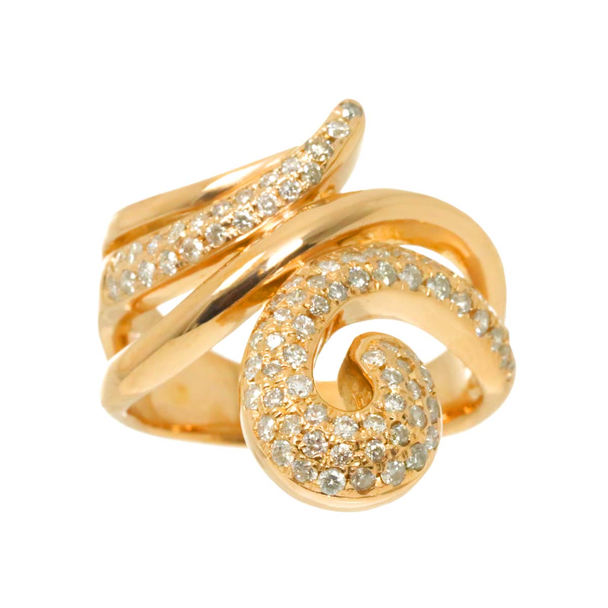 Diamond 0.80ct Ring 18K PG Pink Gold 750 Size7.25-7.5(US)