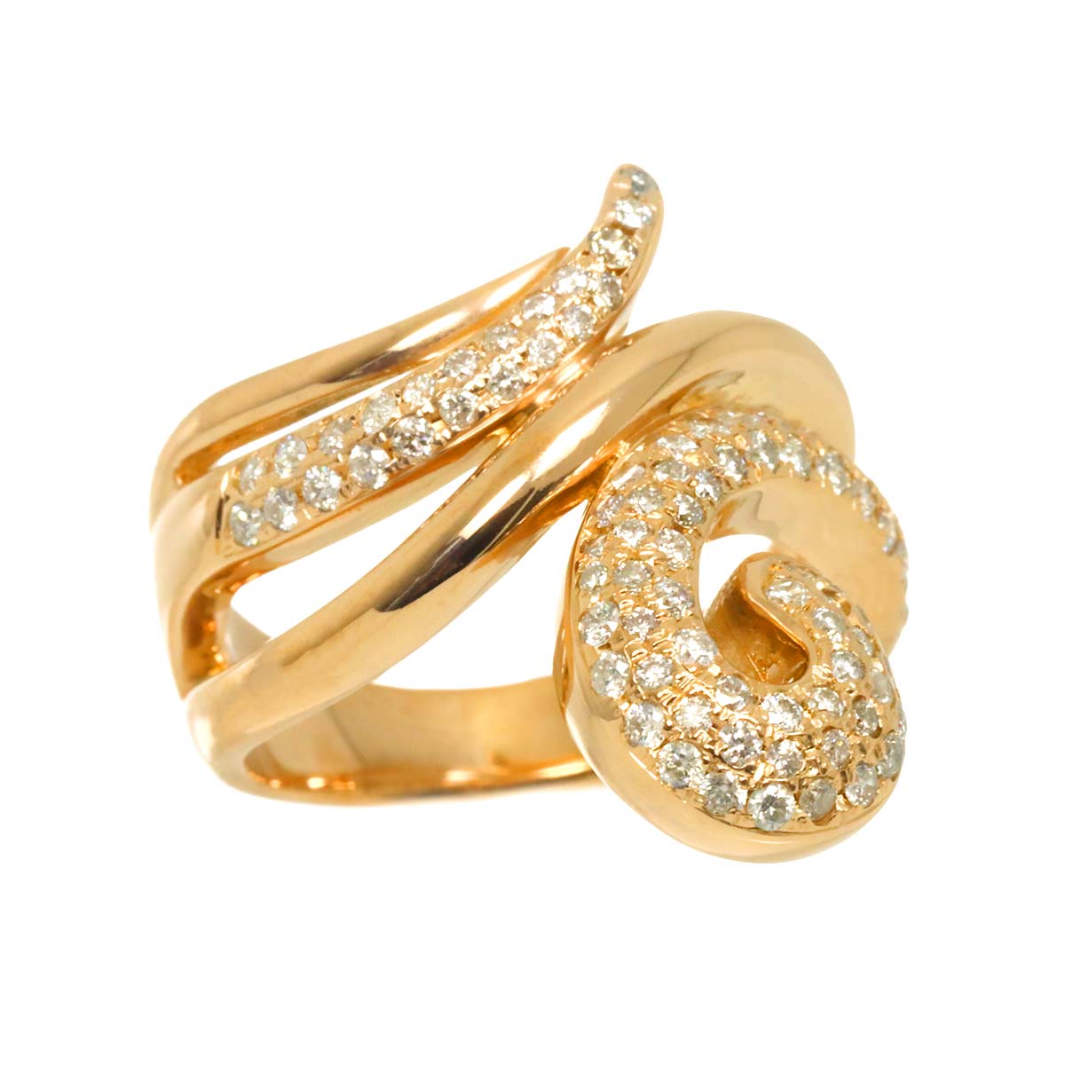 Diamond 0.80ct Ring 18K PG Pink Gold 750 Size7.25-7.5(US)