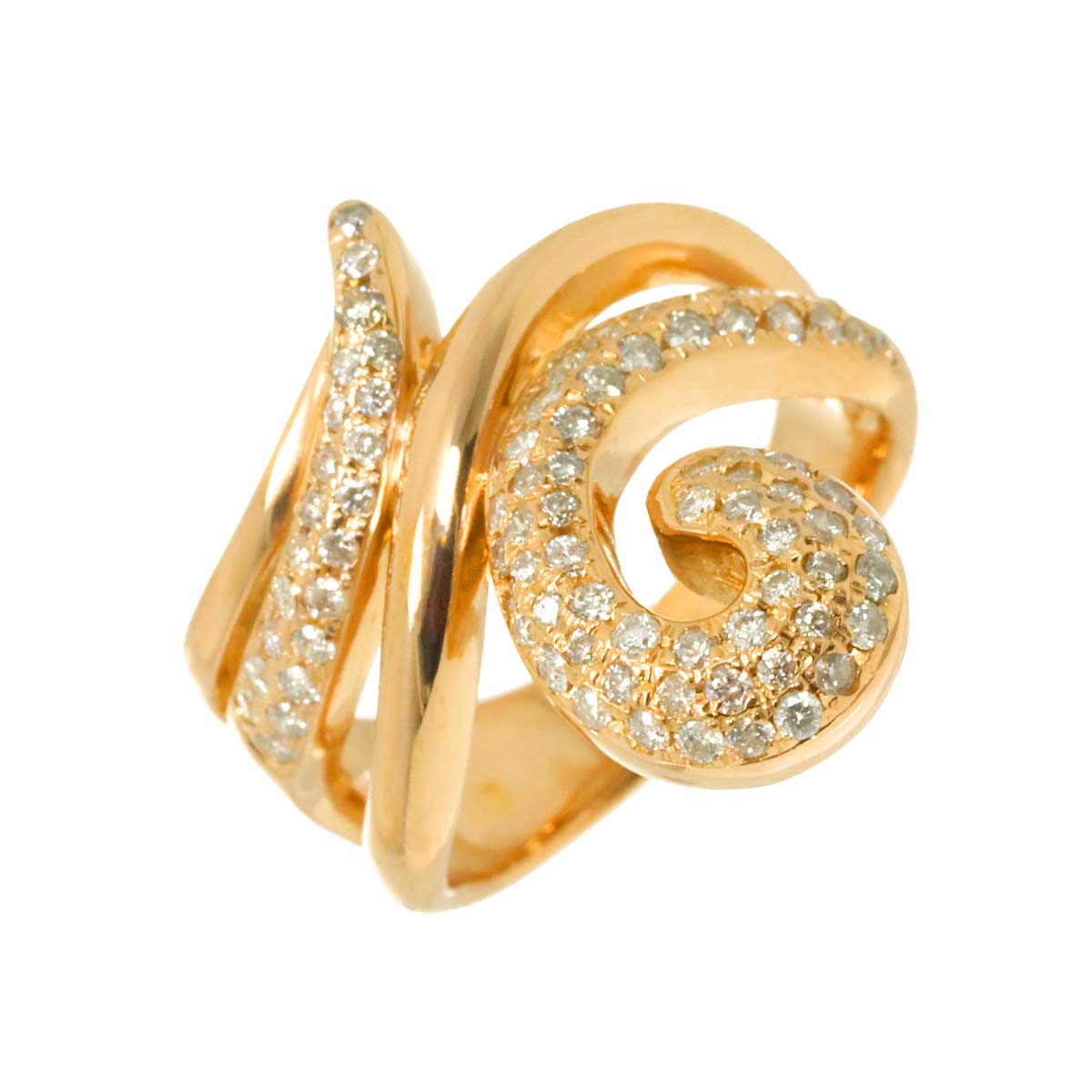 Diamond 0.80ct Ring 18K PG Pink Gold 750 Size7.25-7.5(US)