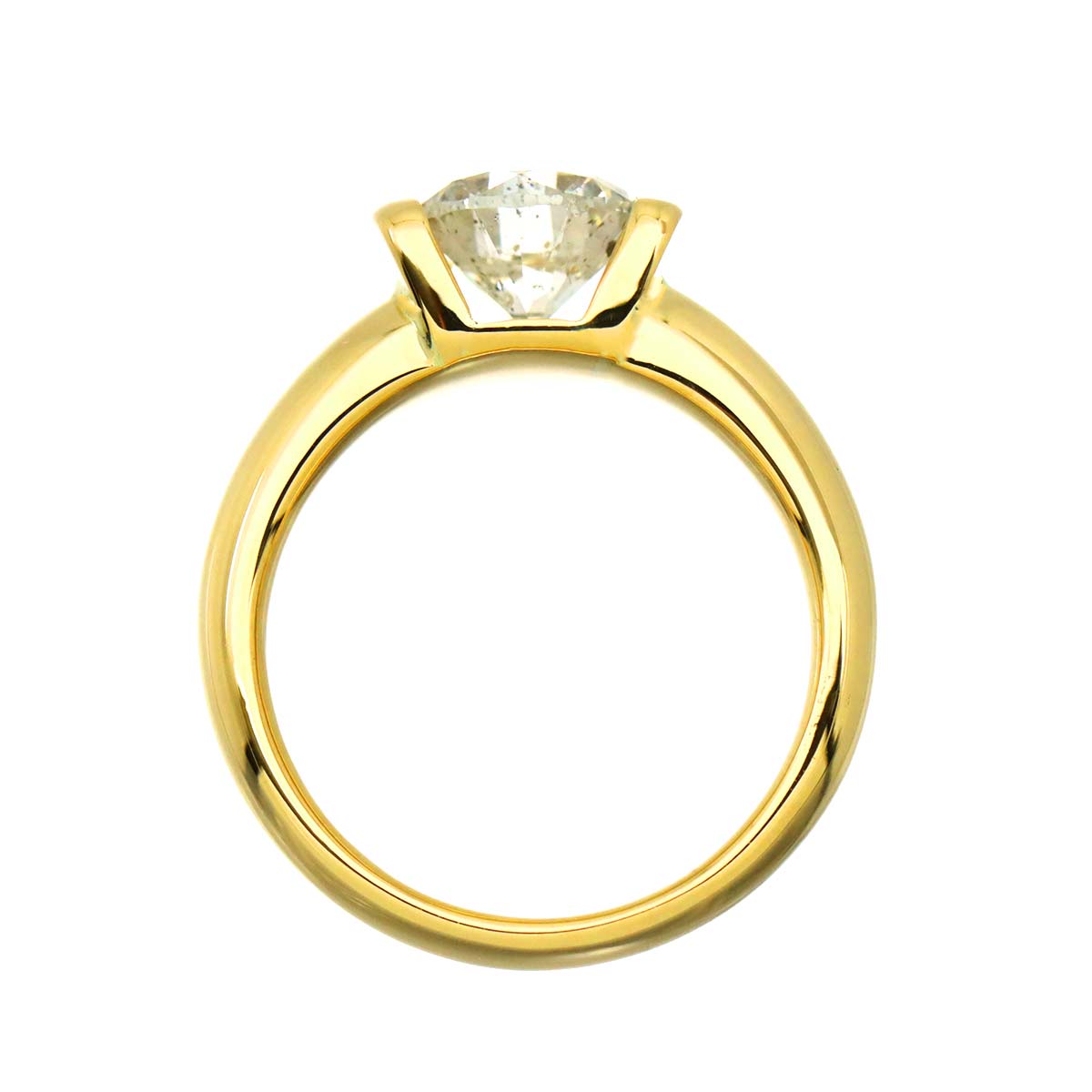 Diamond 1.64ct Ring 18K YG Yellow Gold 750 Size5-5.25(US)