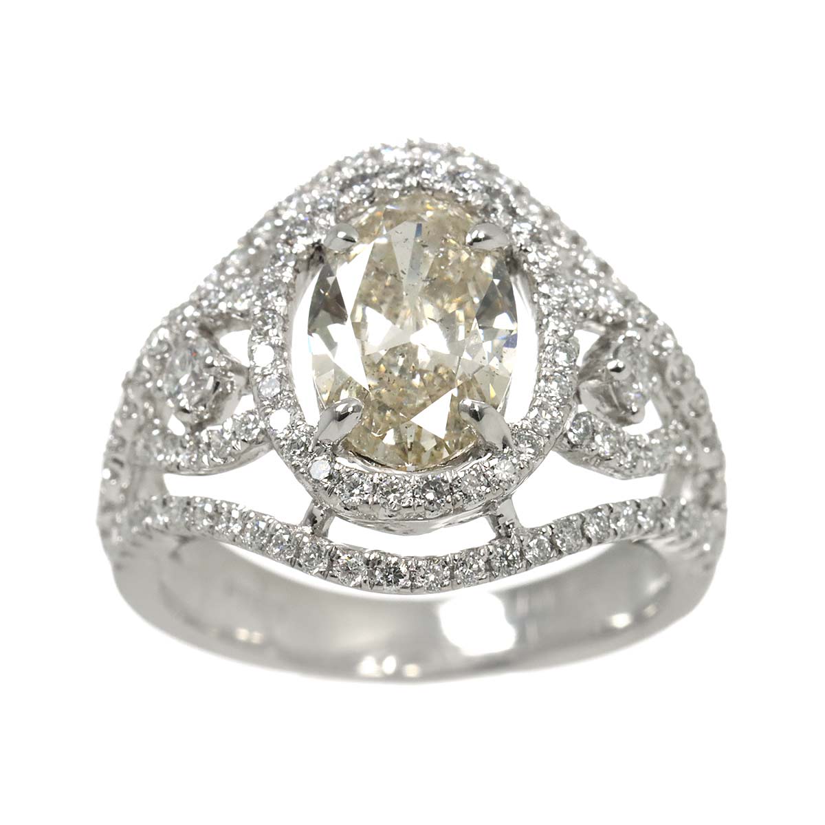 Diamond 1.432ct/0.80ct Ring Pt Platinum size5-5.25(US)