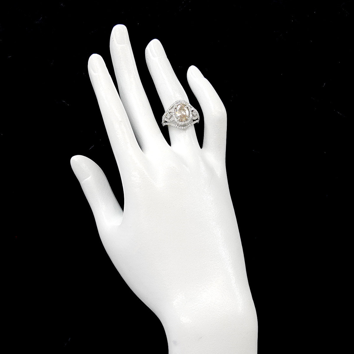 Diamond 1.432ct/0.80ct Ring Pt Platinum size5-5.25(US)