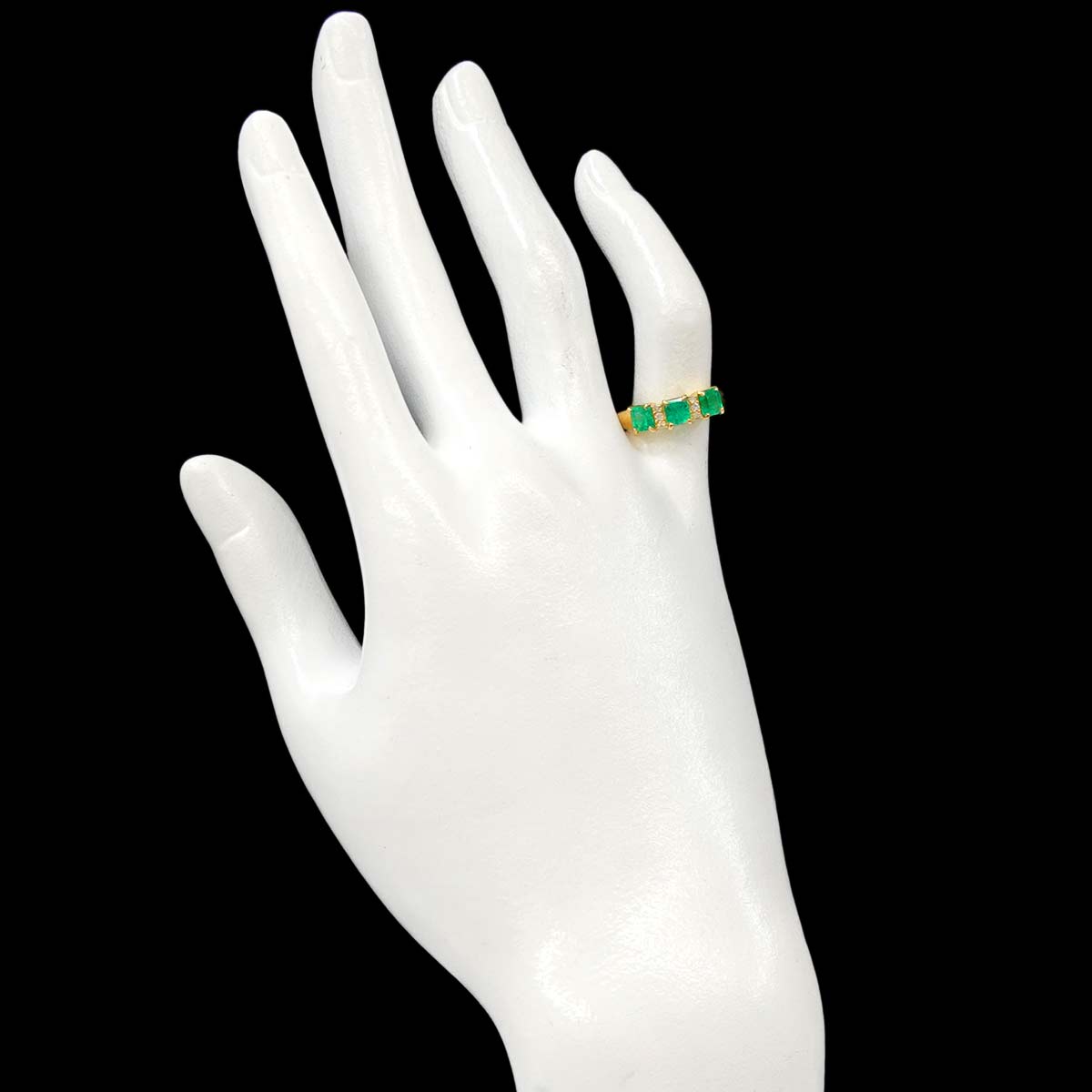 Emerald 1.02ct Diamond 0.06ct Ring 18K YG 750 size4.5((US)