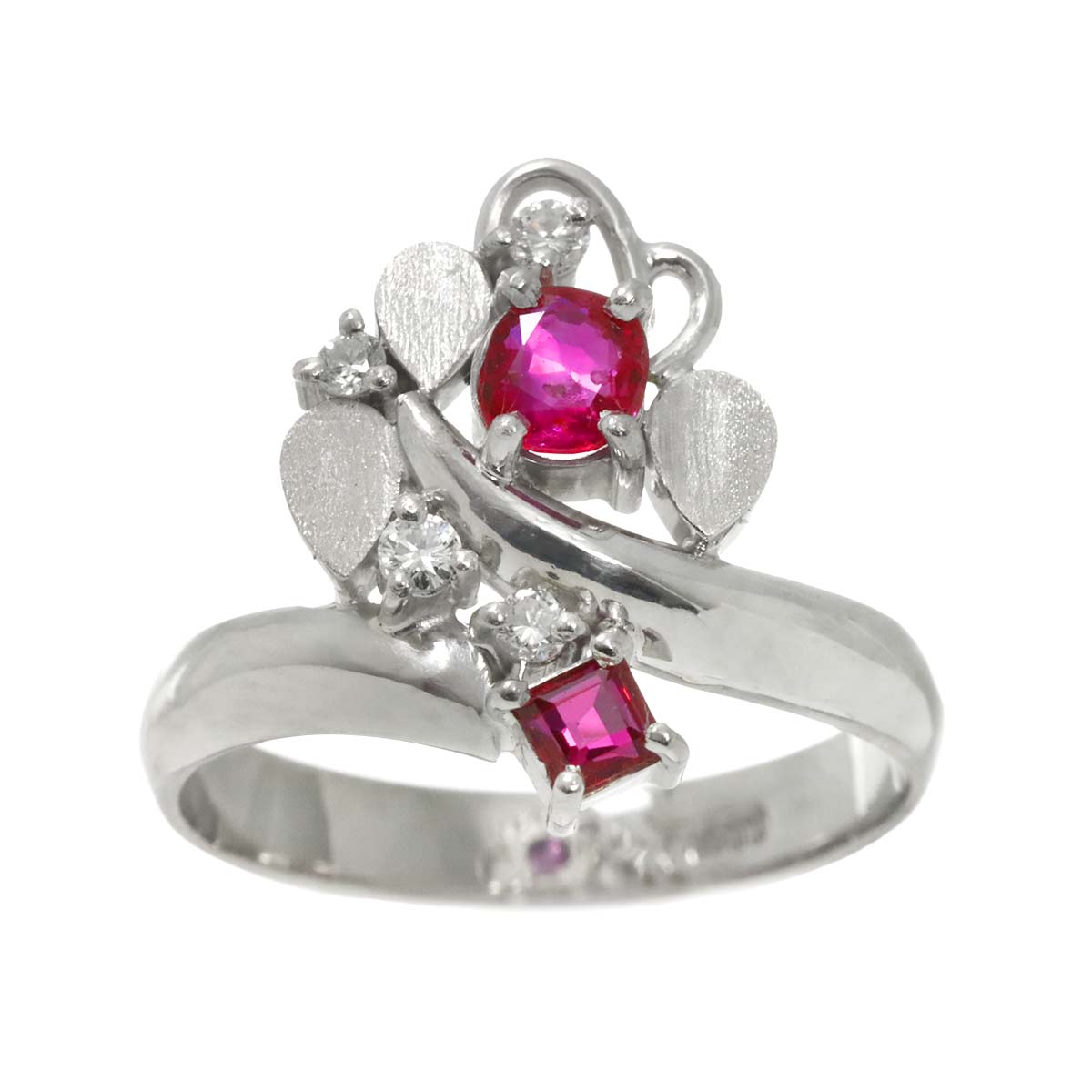 Ruby Diamond Ring Pt Platinum size5.5-5.75(US)
