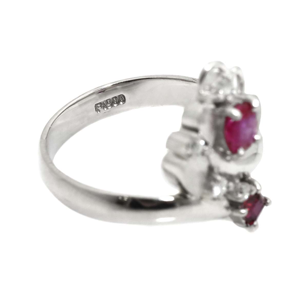Ruby Diamond Ring Pt Platinum size5.5-5.75(US)