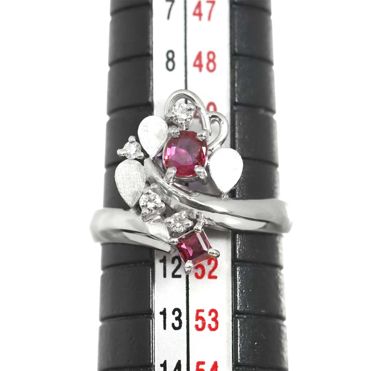 Ruby Diamond Ring Pt Platinum size5.5-5.75(US)