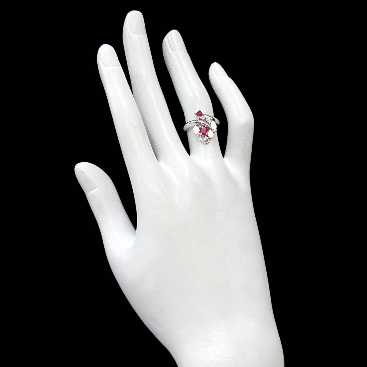 Ruby Diamond Ring Pt Platinum size5.5-5.75(US)