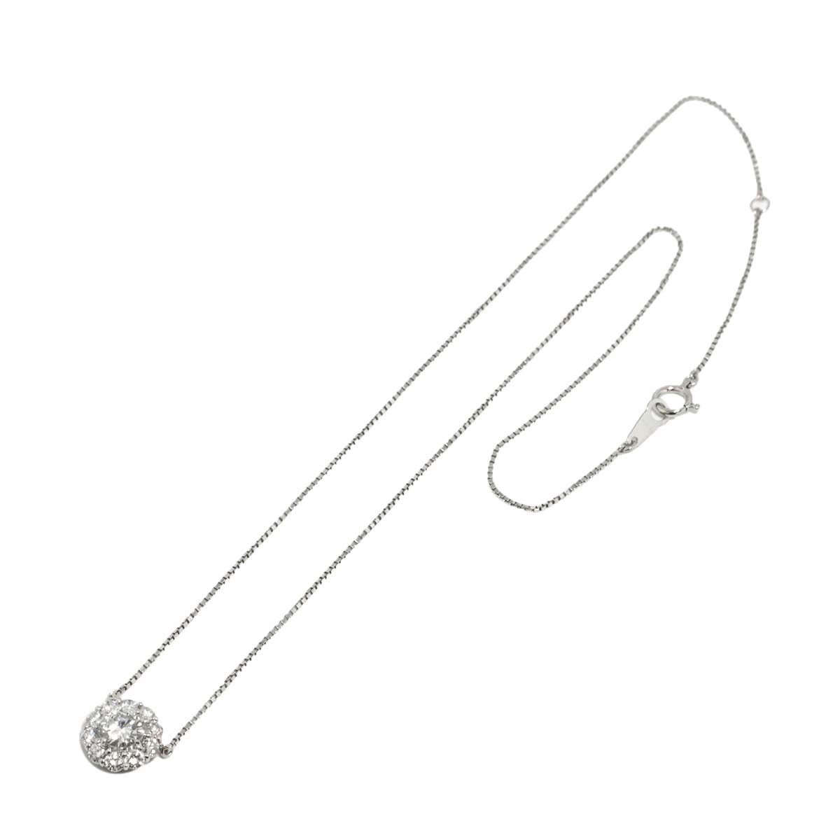 Diamond 0.667ct G/SI2/GD 0.56ct Necklace Pt Platinum