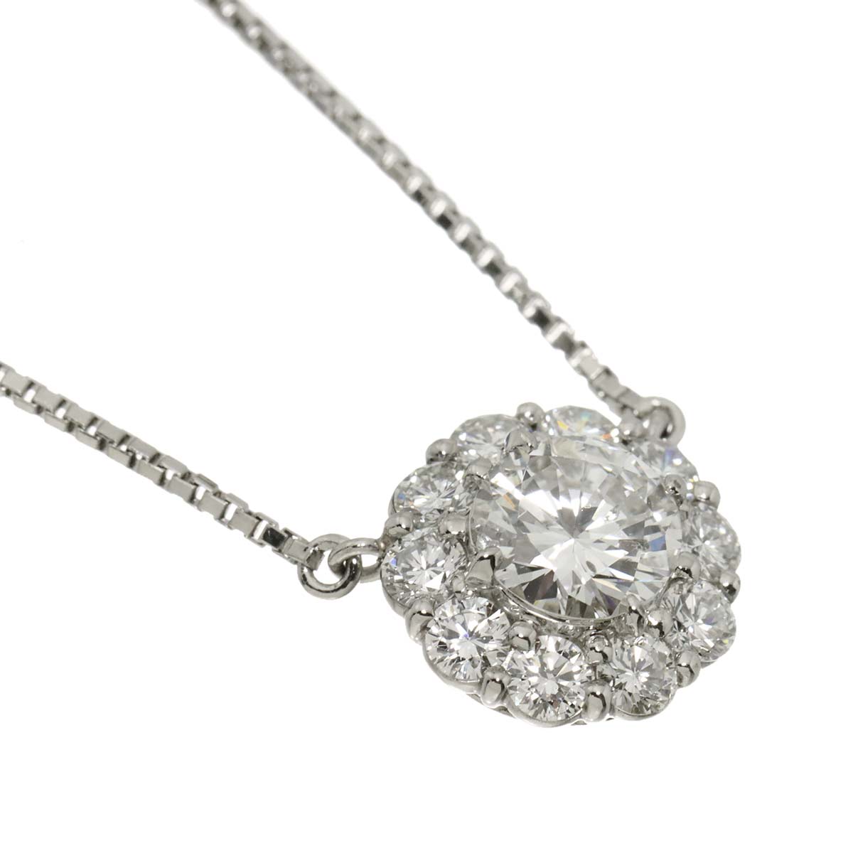 Diamond 0.667ct G/SI2/GD 0.56ct Necklace Pt Platinum