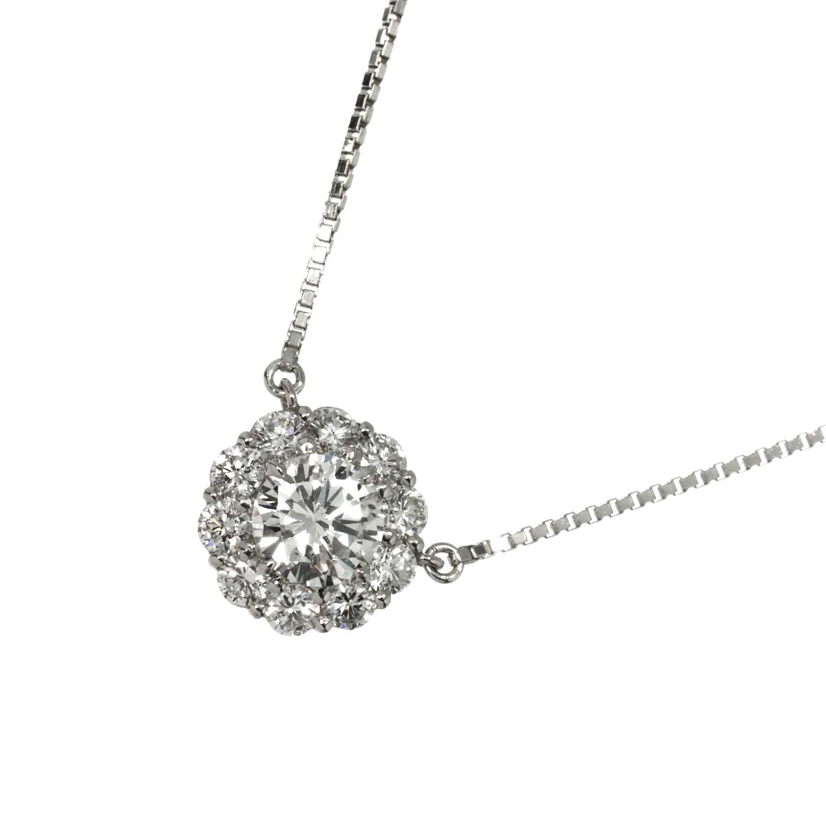 Diamond 0.667ct G/SI2/GD 0.56ct Necklace Pt Platinum
