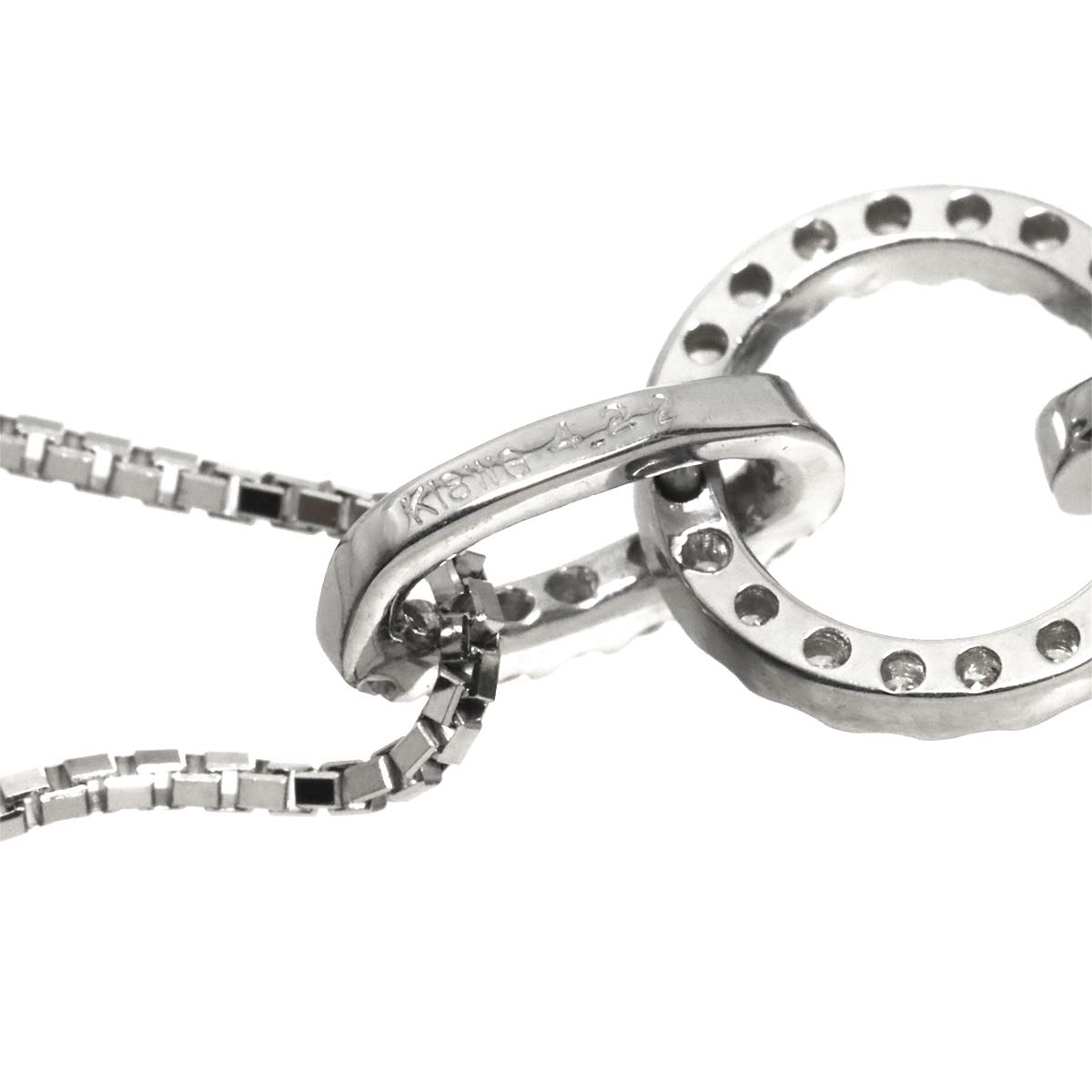 Garnet 4.22ct Diamond 0.27ct Necklace 18K 18K White Gold 750
