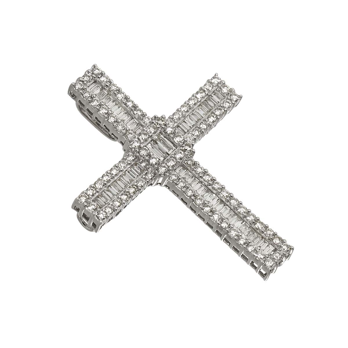 Diamond 2.46ct Pendant Top 18K K18 WG White Gold 750